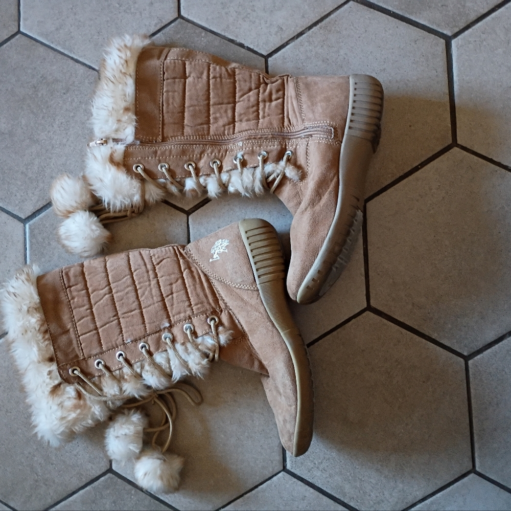 Faux Fur Lined Tan Women's Winter Boots